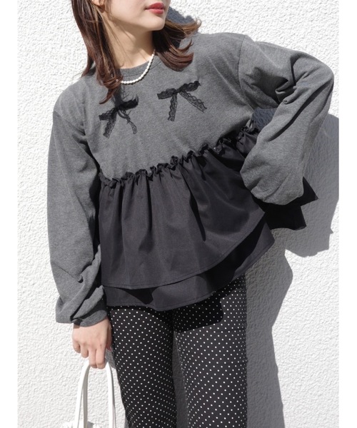 tシャツ peplum cutsew レディース