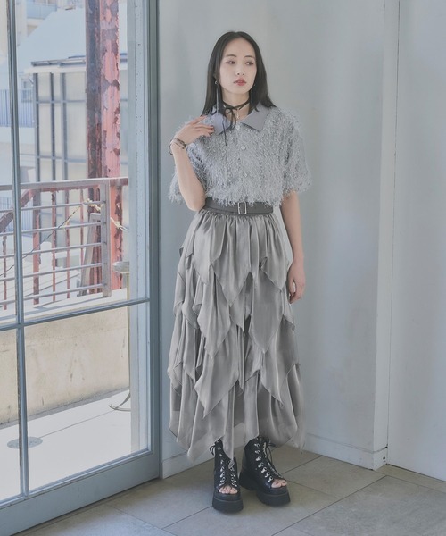 HARE tシャツ 2WAYフリンジシアーカーディガン(HARE) レディース