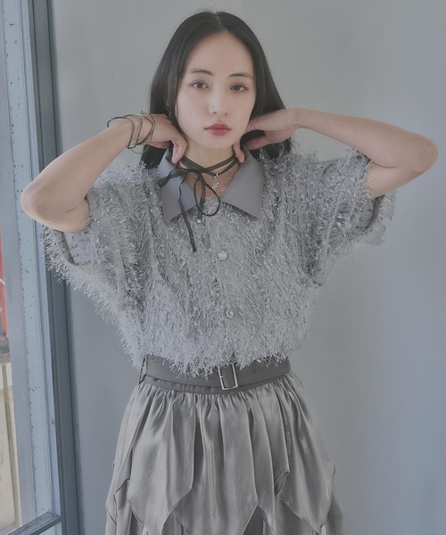 HARE tシャツ 2WAYフリンジシアーカーディガン(HARE) レディース