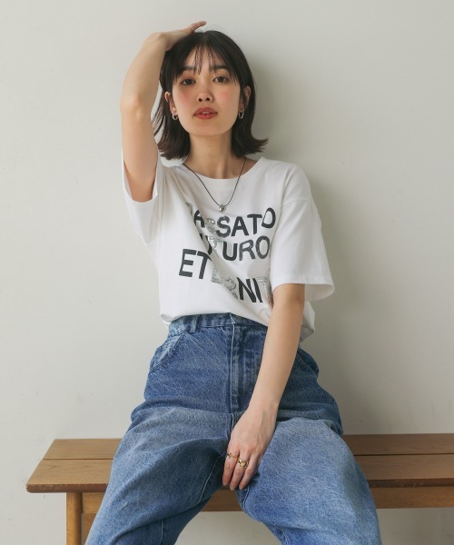 tシャツ 「WEB限定・サステナブル」スパンコールロゴTEE レディース Bou Jeloud tシャツ スパンコールロゴT レディース : ZOZOTOWN