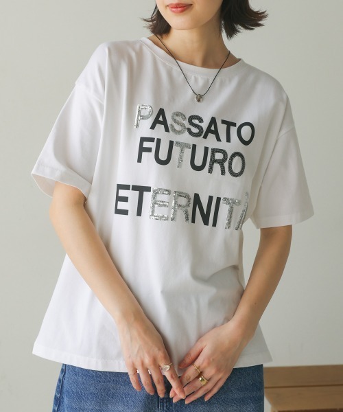 スパンコールロゴTシャツ Bou Jeloud tシャツ スパンコールロゴT レディース : ZOZOTOWN