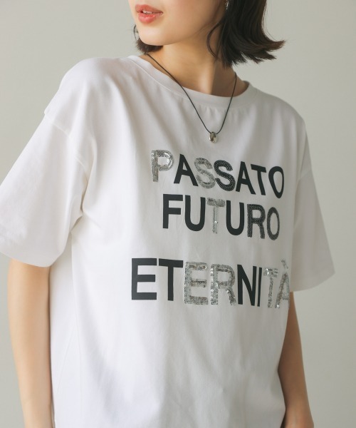 tシャツ 「WEB限定・サステナブル」スパンコールロゴTEE レディース Bou Jeloud tシャツ スパンコールロゴT レディース : ZOZOTOWN