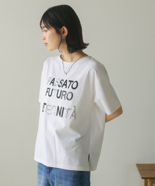 スパンコールロゴTシャツ Bou Jeloud tシャツ スパンコールロゴT レディース : ZOZOTOWN