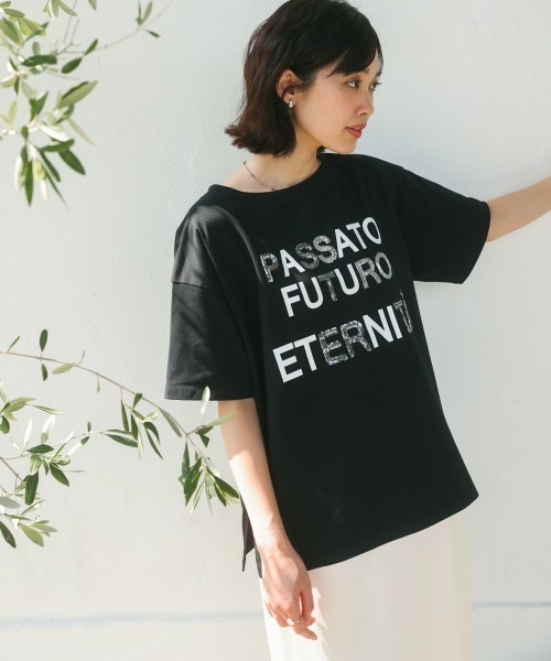 tシャツ 「WEB限定・サステナブル」スパンコールロゴTEE レディース Bou Jeloud tシャツ スパンコールロゴT レディース : ZOZOTOWN