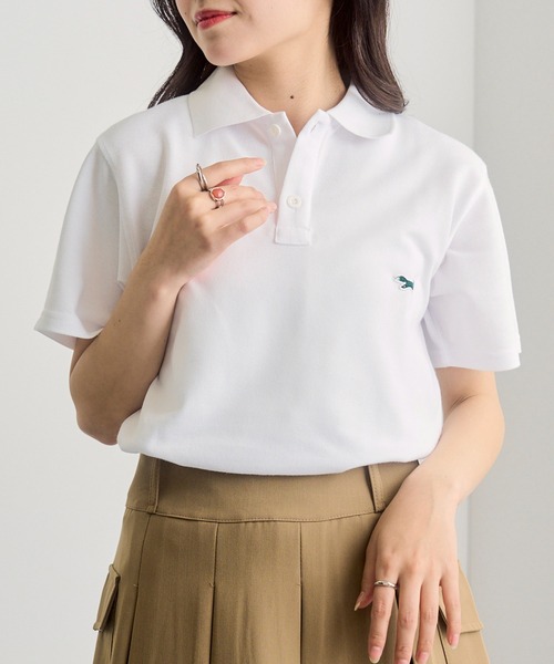 ポロシャツ ポロ シーズナルワッペンクロップドポロシャツ レディース LACOSTE ポロシャツ ポロ シーズナルワッペンクロップド