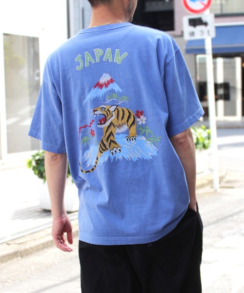 tシャツ HOUSTON / PIGMENT CRACKD PT SOUVENIR TEE（TIGER） / 22299 レディース メンズ