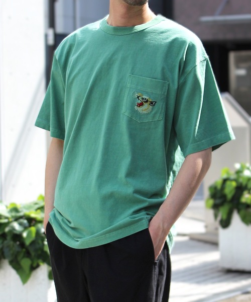 HOUSTON tシャツ / PIGMENT CRACKD PT SOUVENIR TEE（TIGER