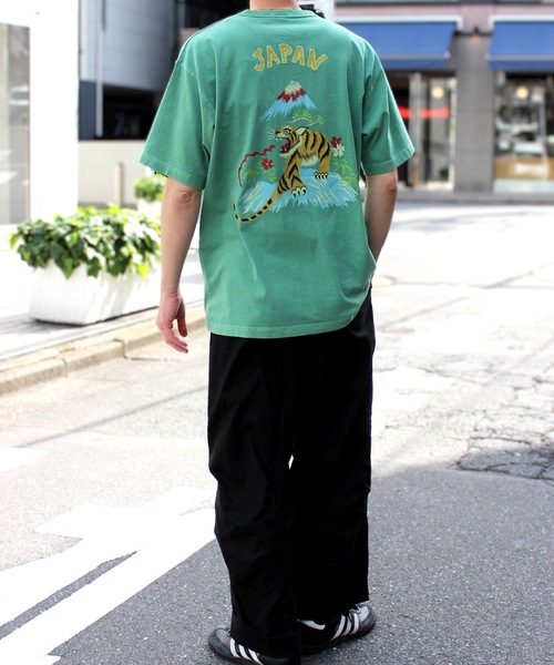 HOUSTON tシャツ / PIGMENT CRACKD PT SOUVENIR TEE（TIGER