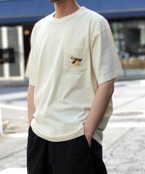 tシャツ HOUSTON / PIGMENT CRACKD PT SOUVENIR TEE（TIGER） / 22299 レディース メンズ HOUSTON tシャツ / PIGMENT CRACKD PT SOUVENIR TEE（TIGER