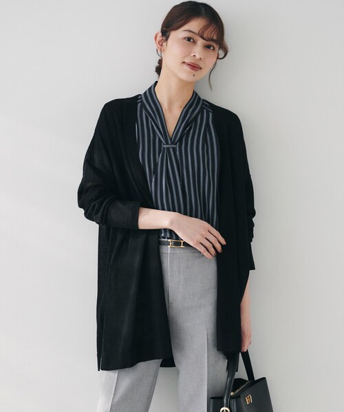 最大10%OFFクーポン UNTITLED カーディガン 「ゆったり/ロング」シアーカーディガン トップス