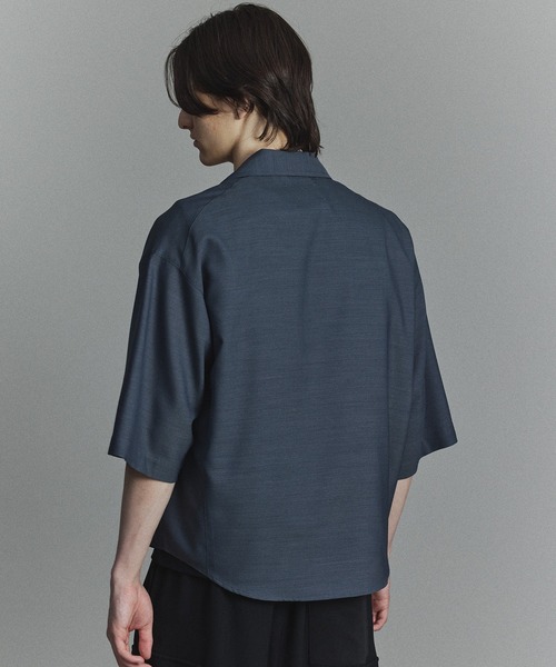 PUBLIC TOKYO ファインイージーウールオープンシャツ TRIXIONワイドオープンカラーシャツ(1 BLACK): : メンズ｜PUBLIC