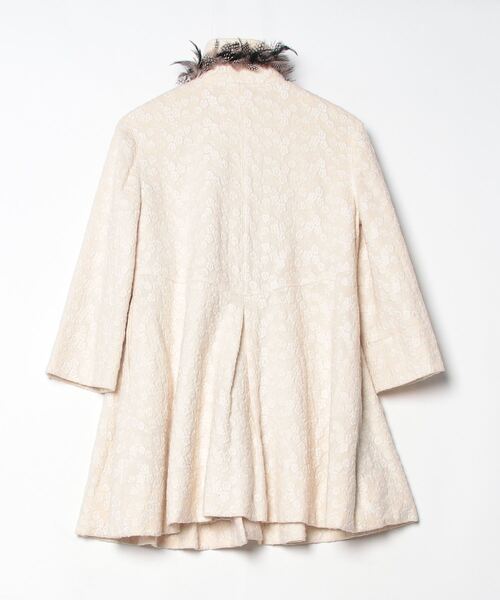 「REKISAMI」 花柄コート 38 ベージュ レディース_画像2