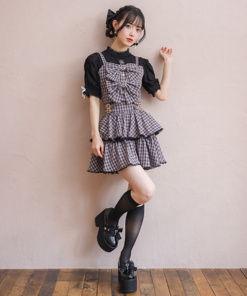 地雷 ROJITA ロジータ リボン ハート ビスチェ スカート セットアップ 地雷 ROJITA ロジータ リボン ハート ビスチェ スカート セットアップ