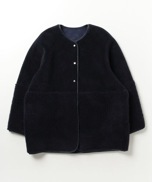 BEAUTY＆YOUTH UNITED ARROWS ノーカラーコート FREE ネイビー