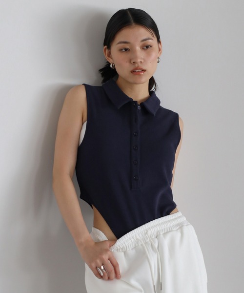 ENC ニット セーター 「動画あり」polo knit sleeveless body