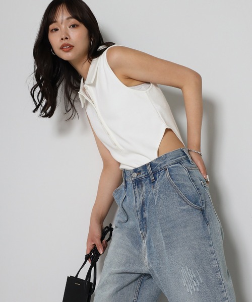 ポロニットボディスーツ ポロニットボディスーツ / Polo Knit Bodysuit（ポロシャツ