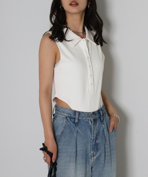 ENC ニット セーター 「動画あり」polo knit sleeveless body