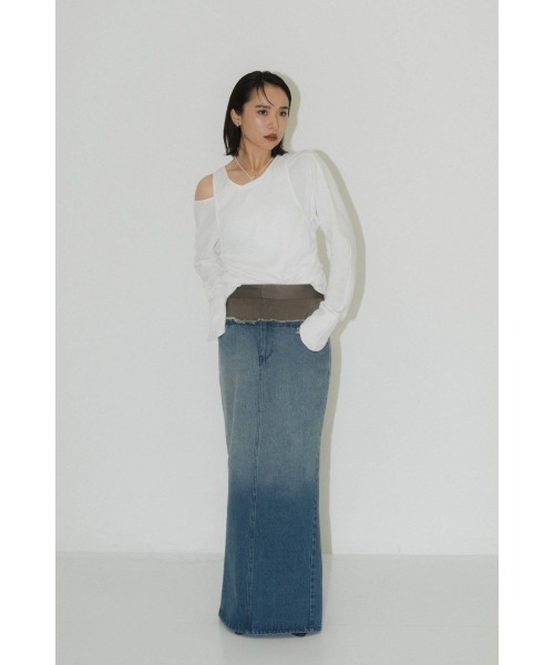 Knuth Marf デニムスカート Knuth Marf スカート docking maxi denim skirt : ZOZOTOWN