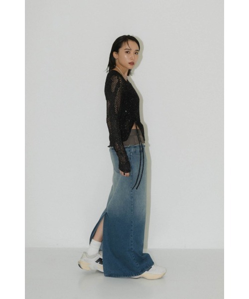 スカート Knuthmarf docking maxi denim skirt docking maxi denim skirt/2color | KNUTH MARF