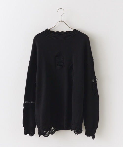 ニット セーター Damage Processing Stich Knit/ダメージニット レディース Chick ニット セーター Damage Processing Stich Knit/ダメージ