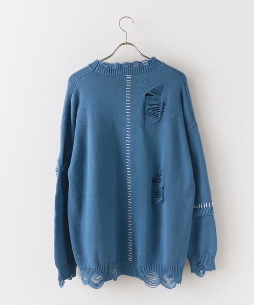 ニット セーター Damage Processing Stich Knit/ダメージニット レディース Chick ニット セーター Damage Processing Stich Knit/ダメージ