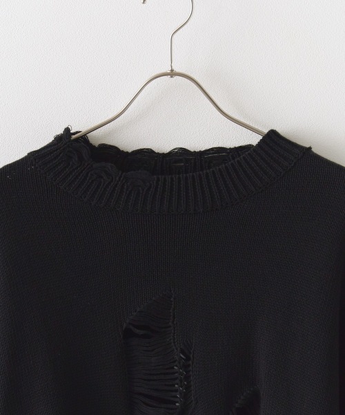 ニット セーター Damage Processing Stich Knit/ダメージニット レディース Chick ニット セーター Damage Processing Stich Knit/ダメージ