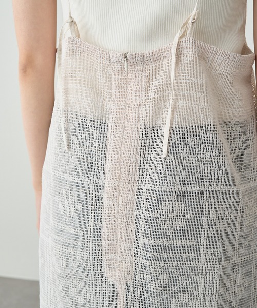 pual ce cin ワンピース メッシュクロス刺繍キャミワンピース