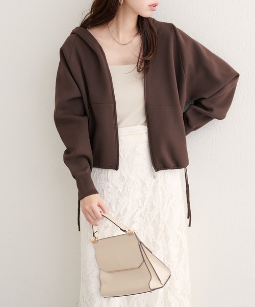 natural couture ブルゾン アウター 「WEB限定」ニットジップ