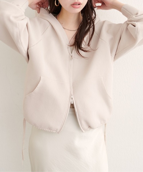 natural couture ブルゾン アウター 「WEB限定」ニットジップ
