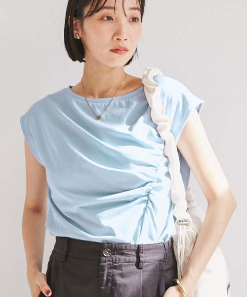 VIS（ビス） tシャツ アシメギャザートップス レディース : ZOZOTOWN 