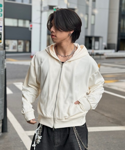 OMMO スウェットパーカー MandO（エムオー） パーカー ワンポイント刺繍スウェットジップ