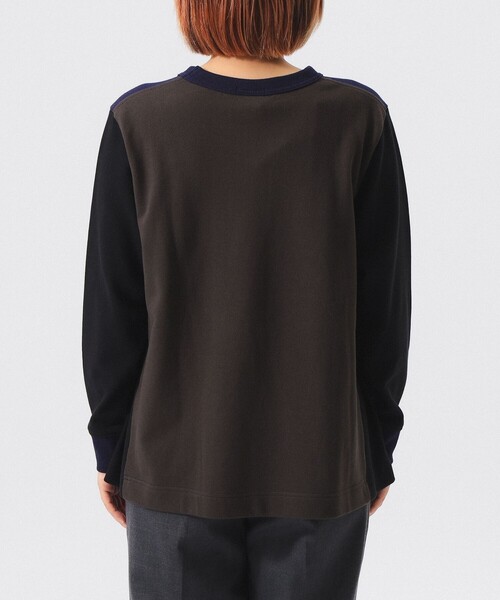 LACOSTE レディースTシャツ LACOSTE tシャツ ワイド＆ショートネームステッチTシャツ