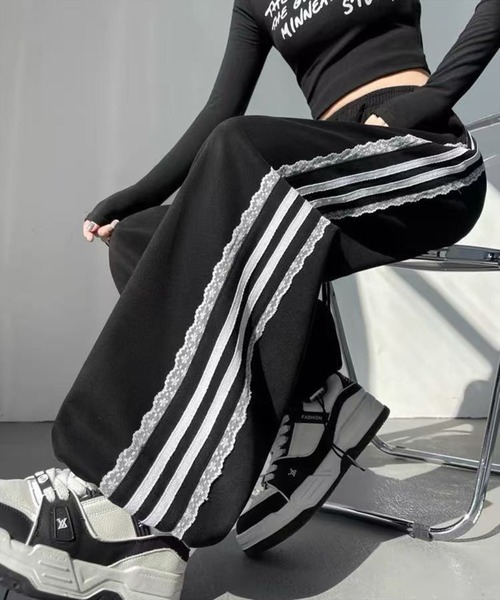 サイドストライプ付きグレージャージパンツw SIDEWAY STANCE（サイドウェイスタンス） スウェットパンツ ジャージ