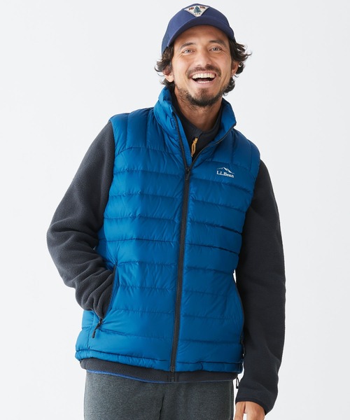 LLビーン　ポケッタブル　ダウンベスト　美品　M L.L.Bean（エルエルビーン） ダウンベスト MEDIUM ブルー メンズ