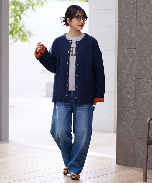 THE CRAFT CREW PRODUCTS カーディガン ウォッシャブル 裏配色