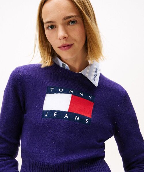 TOMMY JEANS（トミー・ジーンズ） ニット セーター スパークルフラッグ