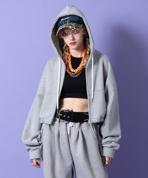 【希少】アンパスィ★長袖ダブルジップパーカー★裏起毛★グレー★LL★大きいサイズ ankoROCK パーカー a.p.o.v. -ankoROCK's select- ダブルジップアップ