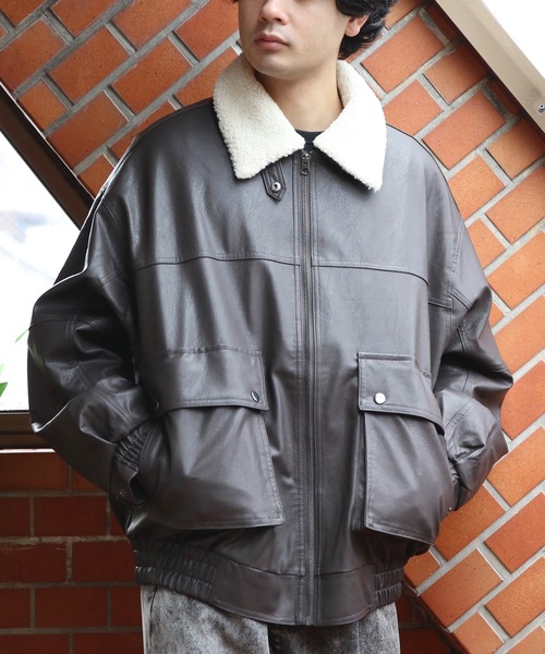 Beautiful Harmony ブルゾン アウター ボア衿脱着G1PUブルゾン メンズ