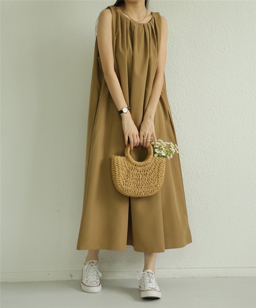 「MAISON DE THERESE」 ノースリーブワンピース FREE ネイビー レディース_画像6