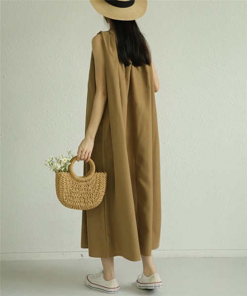 「MAISON DE THERESE」 ノースリーブワンピース FREE ネイビー レディース_画像9