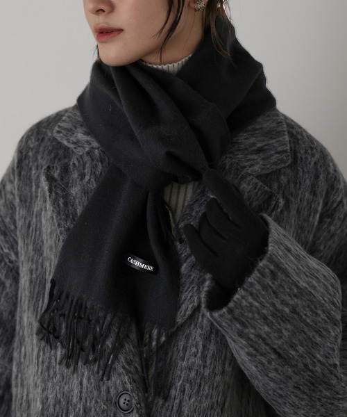 Supreme / マフラー/ウール/BLK/無地 shetila（シェティラ） マフラー ストール 大人のちょっと良い