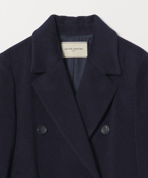 【新品】 ユナイテッド アローズ レディース コート ネイビー 洋服 紺 UNITED ARROWS（ユナイテッドアローズ） ノーカラーコート 36 ネイビー