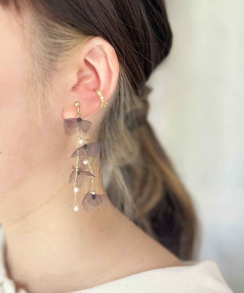 「m.soeur」 イヤリング（両耳用） FREE ブラック レディース_画像6