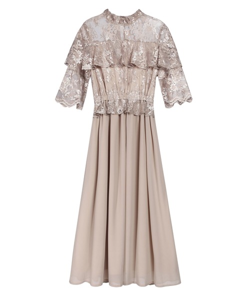 「DRESS PLUS」 半袖ワンピース X-LARGE チャコール レディース_画像2
