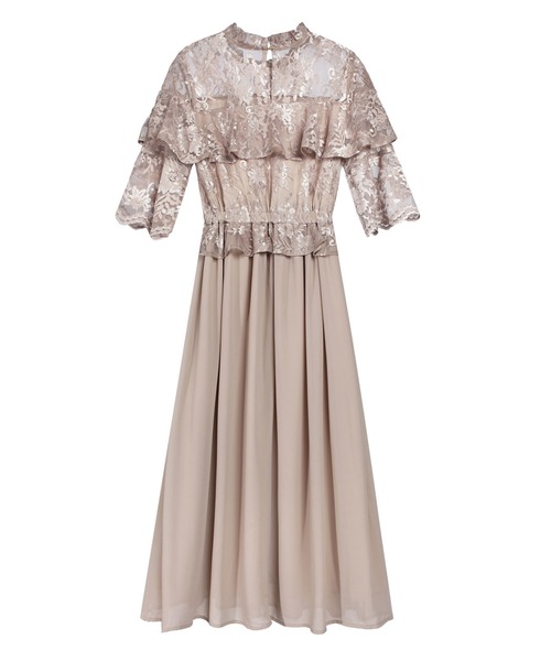 「DRESS PLUS」 半袖ワンピース X-LARGE チャコール レディース_画像3