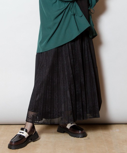 OSMOSIS（オズモーシス） スカート レースプリーツ切替スカート