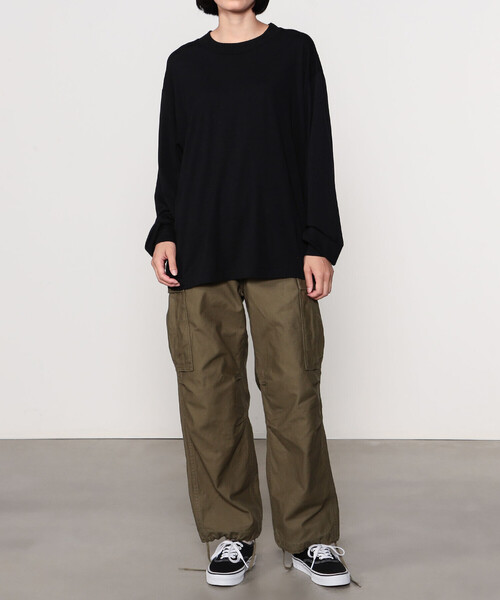 キャプテンサンシャイン ブラック 長袖 Tシャツ 34 レディース Kaptain Sunshine（キャプテン サンシャイン） 長袖カットソー 34