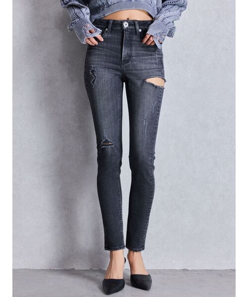 GYDA（ジェイダ） ジーンズ デニム デニムパンツ ミドルウエストSIDE