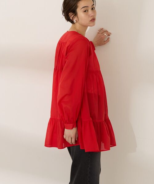 「AMERICAN HOLIC」 長袖チュニック L レッド レディース_画像3