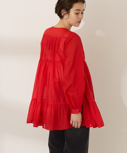 「AMERICAN HOLIC」 長袖チュニック L レッド レディース_画像4